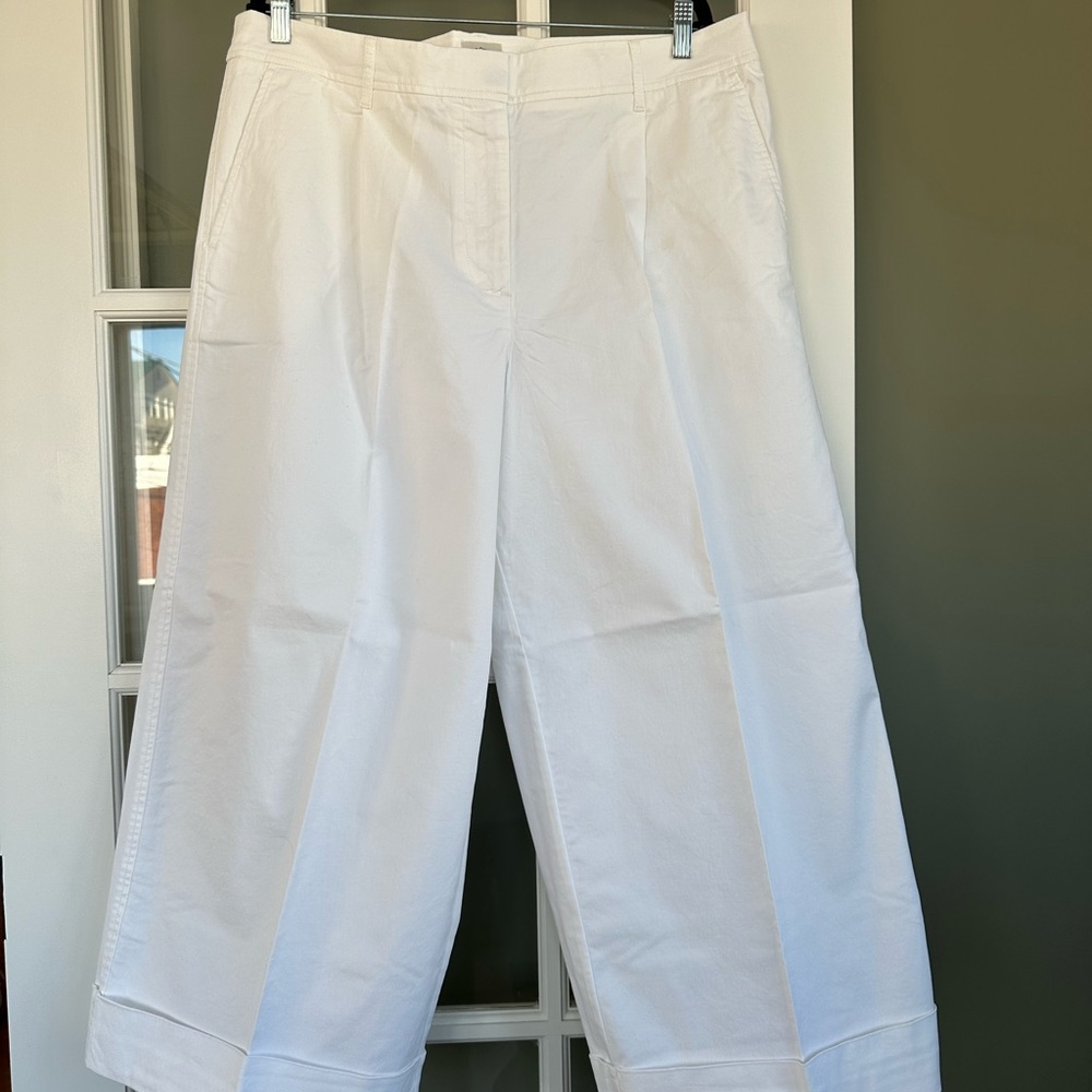 J. Crew Women’s White Wide-Leg Pants